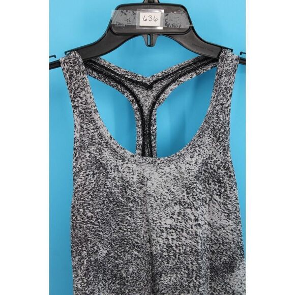 Lululemon 4 Cool Racerback II Luon Spray Jacquard White Black Tank Top RARE - Picture 5 of 7